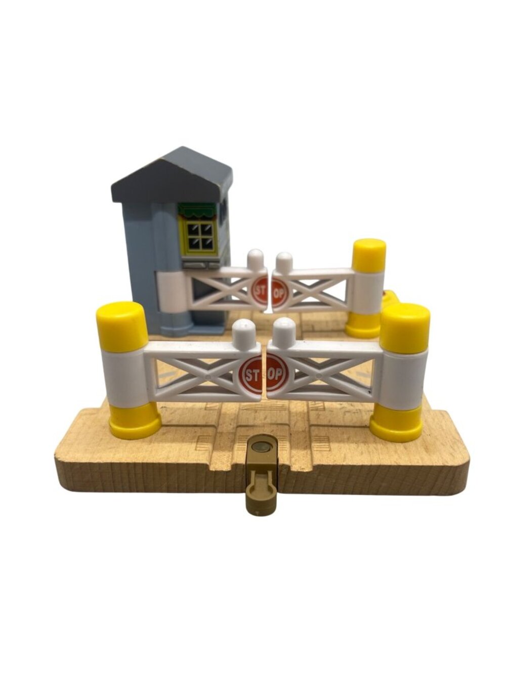 learning curve brand Hatt St. Crossing Wooden Railway Train Track Accessory READ